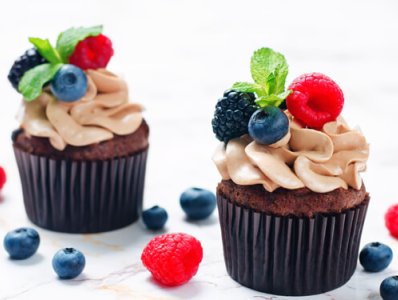 Cupcake al Cacao e Frutti di Bosco