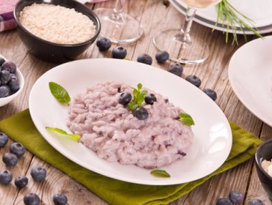 Risotto ai Mirtilli con Erba Cipollina