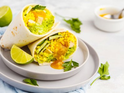 Burritos con Bulgur, Curcuma e Avocado