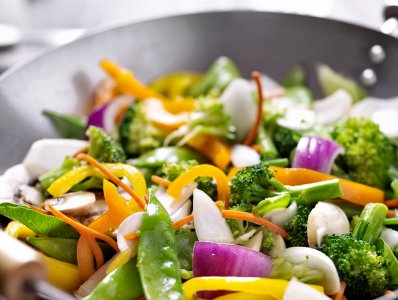 Taccole con Verdure miste al Wok