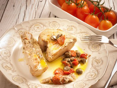 Pesce Spada con Capperi e Pomodorini