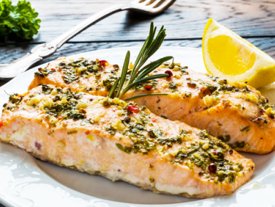 Salmone al forno con Pepe rosa